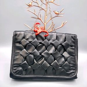 Quilted Woven Faux Leather Shoulder Bag Vintage